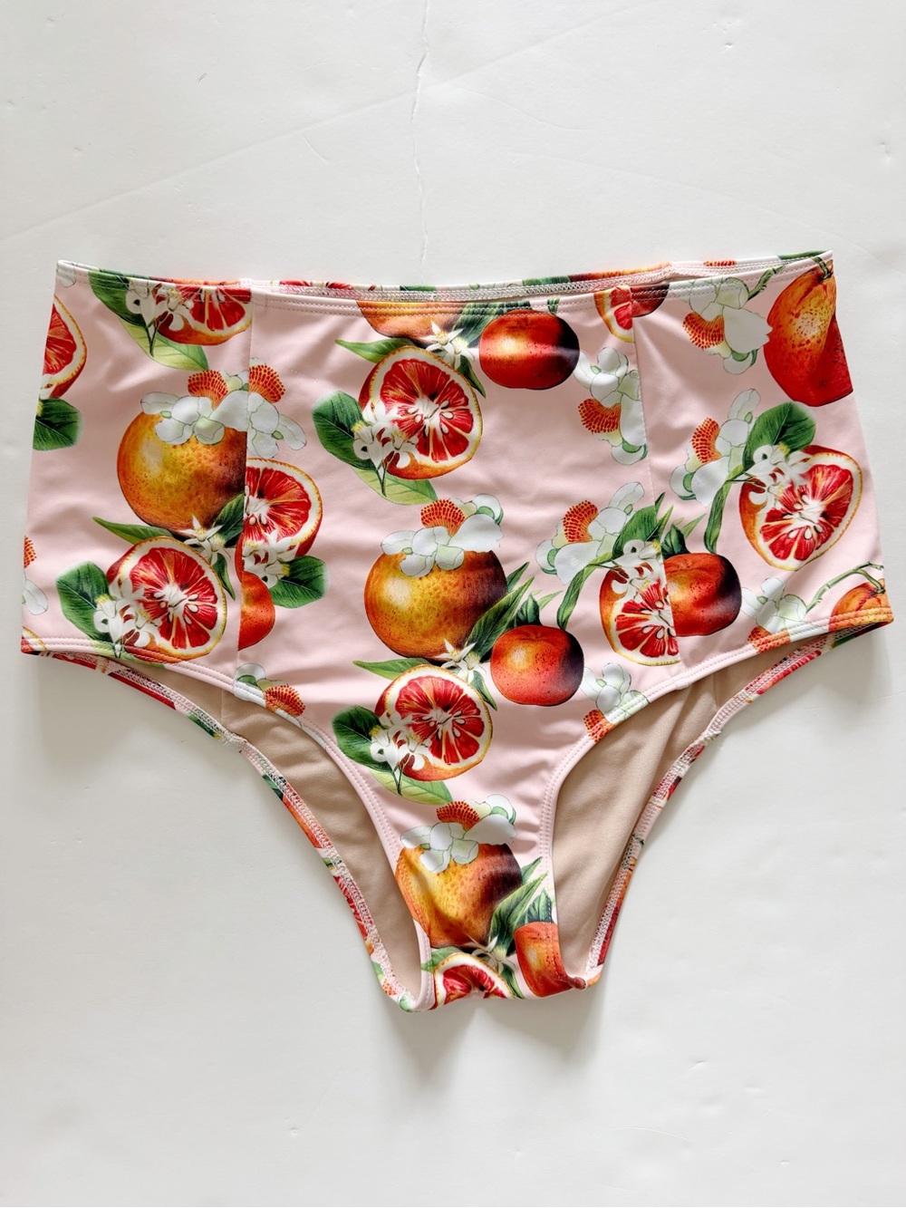Kortni Jeane High-Waist Orange Blossom Bikini Bottoms - size M